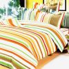 Blancho Bedding - [Orange Stripes] 100% Cotton 5PC Comforter Set (King Size)