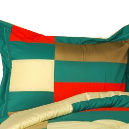 [Joy Jungle] Quilted Patchwork Down Alternative Comforter Set (King Size)
