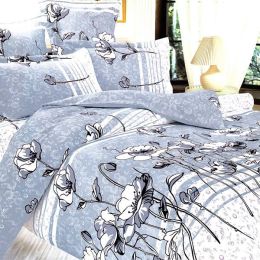 Blancho Bedding - [Pale Blue Lotus] 100% Cotton 5PC Comforter Set (King Size)