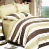 Blancho Bedding - [Chocolate Stripes] 100% Cotton 4PC Duvet Cover Set (King Size)(Comforter not included)