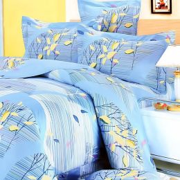 Blancho Bedding - [Tender Blue] 100% Cotton 4PC Duvet Cover Set (King Size)(Comforter not included)