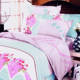 Blancho Bedding - [Crystal Cherry] 100% Cotton 4PC Duvet Cover Set (King Size)(Comforter not included)