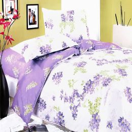 Blancho Bedding - [Blooming Wisteria] 100% Cotton 4PC Duvet Cover Set (King Size)(Comforter not included)