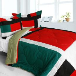 [Classic Match] Quilted Patchwork Down Alternative Comforter Set (King Size)