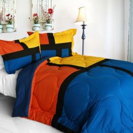 [Summer Jade] Quilted Patchwork Down Alternative Comforter Set (King Size)