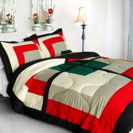 [Beauty Demi] Quilted Patchwork Down Alternative Comforter Set (King Size)