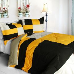 [Blooming Greenland] Quilted Patchwork Down Alternative Comforter Set (King Size)