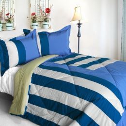 [Friendly Katy] Quilted Patchwork Down Alternative Comforter Set (King Size)