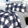 Blancho Bedding - [Navy & White] 100% Cotton 4PC Duvet Cover Set (King Size)(Comforter not included)