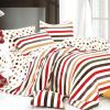 Blancho Bedding - [Rainbow Dots & Stripe] Luxury 4PC Comforter Set Combo 300GSM (Twin Size)