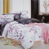 Blancho Bedding - [Plum in Snow] Luxury 5PC Comforter Set Combo 300GSM (Full Size)