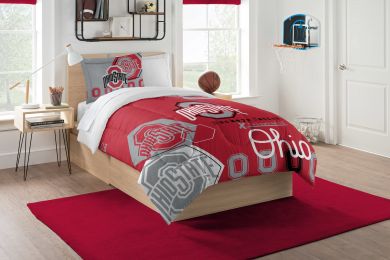 Ohio State OFFICIAL Collegiate "Hexagon" Twin Comforter & Sham Set