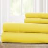 DunaWest Bezons 4 Piece California King Microfiber Sheet Set with 1800 Thread Count, Yellow