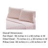 DunaWest Melun 3 Piece Twin Size Sheet Set with Rose sketch , Pink