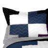 [Sand Timer] 3PC Vermicelli-Quilted Patchwork Quilt Set (Full/Queen Size)