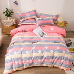 Household Brushed Bed Sheet And Duvet Cover Set (style: I, Bedding Size: 2.2M 4Pcs set)
