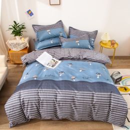 Household Brushed Bed Sheet And Duvet Cover Set (style: N, Bedding Size: 2M 4Pcs set)
