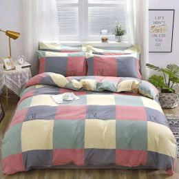 Household Brushed Bed Sheet And Duvet Cover Set (style: H, Bedding Size: 2M 4Pcs set)