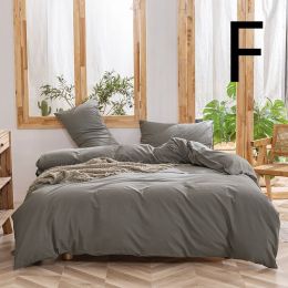 Washed Cotton Four-piece Set, Simple Bedding, Home Textile Cotton Quilt Cover, Bed Sheet (style: F, size: Size 5)