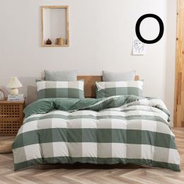 Washed Cotton Four-piece Set, Simple Bedding, Home Textile Cotton Quilt Cover, Bed Sheet (style: O, size: Size3)