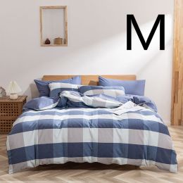 Washed Cotton Four-piece Set, Simple Bedding, Home Textile Cotton Quilt Cover, Bed Sheet (style: M, size: Size 6)
