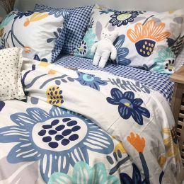 Three-Piece Set Of Single Bed Sheets In Student Dormitory (Color: MangkinBlue, size: 1.2Three piece suit)