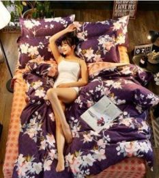 4 Piece Bedding Set Sheet Set (Color: 26, Size-Style: 1.8-Four piece suit)
