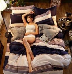 4 Piece Bedding Set Sheet Set (Color: 21, Size-Style: 1.8-Four piece suit)