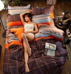 4 Piece Bedding Set Sheet Set (Color: 14, Size-Style: 1.5-Four piece suit)