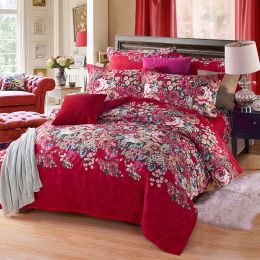 Four-piece set of printed thickened brushed sheets Homejoy (Color: A)