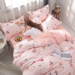Gift Aloe Cotton Sheet Duvet Cover Sheet Four Piece Set (Color: StlyeB, size: 1.2m threepiece suit)