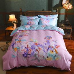 Cotton Sheet Quilt Cover Four Piece Set (Color: Style H, size: 220X240CM)