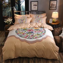 Cotton Sheet Quilt Cover Four Piece Set (Color: Style L, size: 200x230cm)