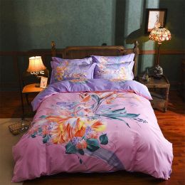 Cotton Sheet Quilt Cover Four Piece Set (Color: Style C, size: 220X240CM)