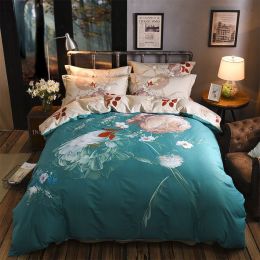 Cotton Sheet Quilt Cover Four Piece Set (Color: Style D, size: 220X240CM)