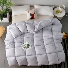 Winter Duvet Quilted Quilt King Queen Twin Size Comforter (Color: Grey, size: 200x230cm5 catties)
