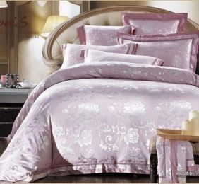 4-Piece Set Of European-Style Luxury Light Luxury Bedding (Color: Flower wedding silver powder, Bedding Size: 1.5m(220*230))