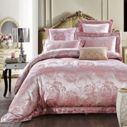 4-Piece Set Of European-Style Luxury Light Luxury Bedding (Color: powder Allot's Love, Bedding Size: 2m(220*240))