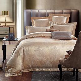 4-Piece Set Of European-Style Luxury Light Luxury Bedding (Color: Light Brown, Bedding Size: 1.8m(220*230))