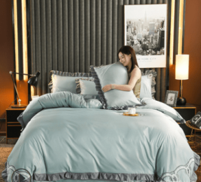 100 Pieces Of European-Style Washed Silk Four-Piece Set, Ice Silk Nude Bed Sheet And Duvet Cover, Summer Silk Bedding Three-Piece Set (style: C, size: 2.0m)