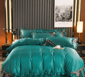 100 Pieces Of European-Style Washed Silk Four-Piece Set, Ice Silk Nude Bed Sheet And Duvet Cover, Summer Silk Bedding Three-Piece Set (style: D, size: 1.5m)