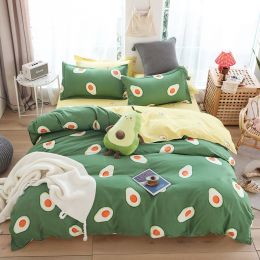 Aloe cotton sheet set (Color: Avocado Green, size: 1.2m)