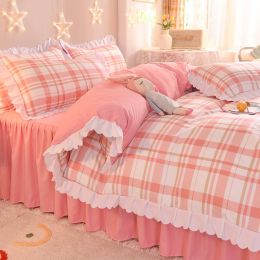 Four-Piece Set Of Simple Love Lace Bed (style: J, Bedding Size: 1.5m bed sheet set 180x220cm)