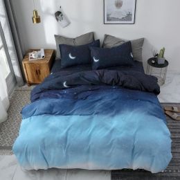 Bed sheets set quilt duvet cover bedding 4 sets (Color: Night sky, style-Size: 4pcs-1.2m)