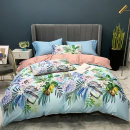 Digital Printing Four-Piece Light Luxury Bed Sheet Duvet Cover (Color: Midsummer, size: 2.0m)