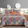 100% Cotton Quilt Set 3PCS Reversible Bedspread Lightweight Coverlet Set for Queen/Full Size Bed All Season Use
