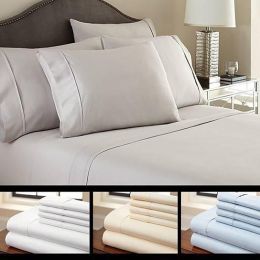 6-Piece Luxury Soft Bamboo Bed Sheet Set in 12 Colors (Color: Navy, size: king)