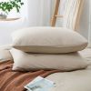 100% Washed Cotton Duvet Cover King Size, Beige Fade-Resistant Natural Bedding Set (No Comforter)